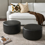 Elof Faux Leather Ottoman