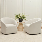 Susie Bouclé Swivel Barrel Chair