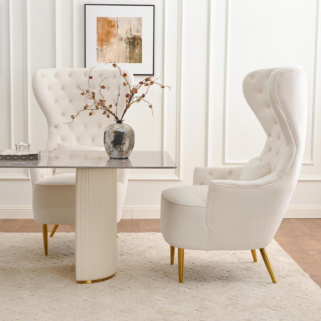 Letitia Velvet Wingback Accent Chair