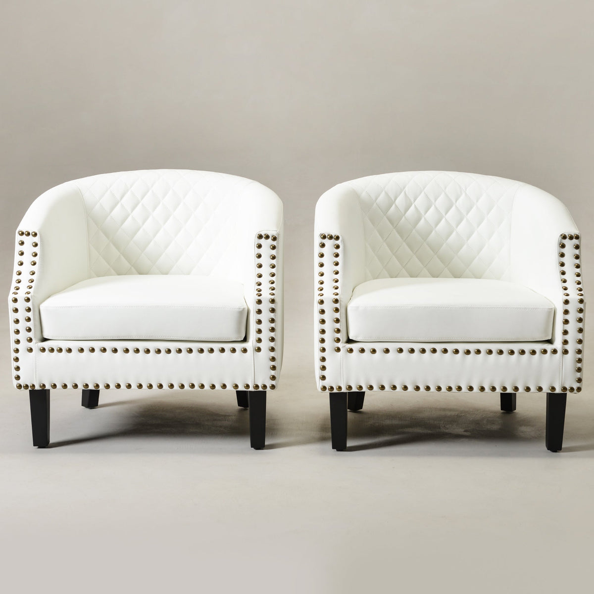 Louis Faux Leather Tufted Club Chair