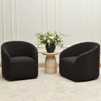 Susie Bouclé Swivel Barrel Chair