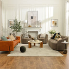 Everitte Bouclé Swivel Barrel Chair