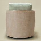 Claude Linen Swivel Cane Chair