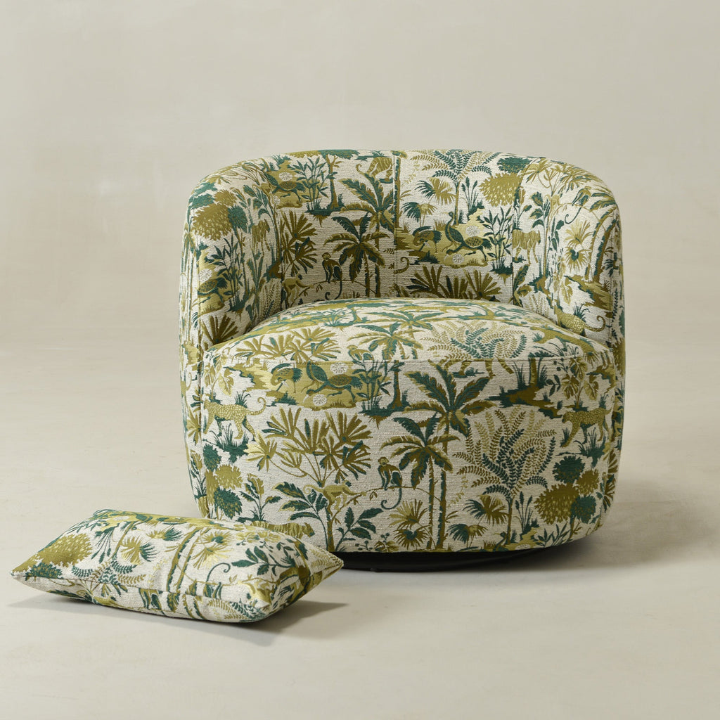 Teratect Exclusive | Ashlie Embroidered Fabric Swivel Chair