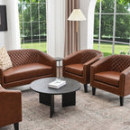 Logan Faux Leather Tufted Loveseat
