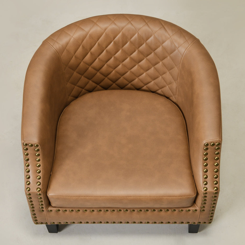 Louis Faux Leather Tufted Club Chair