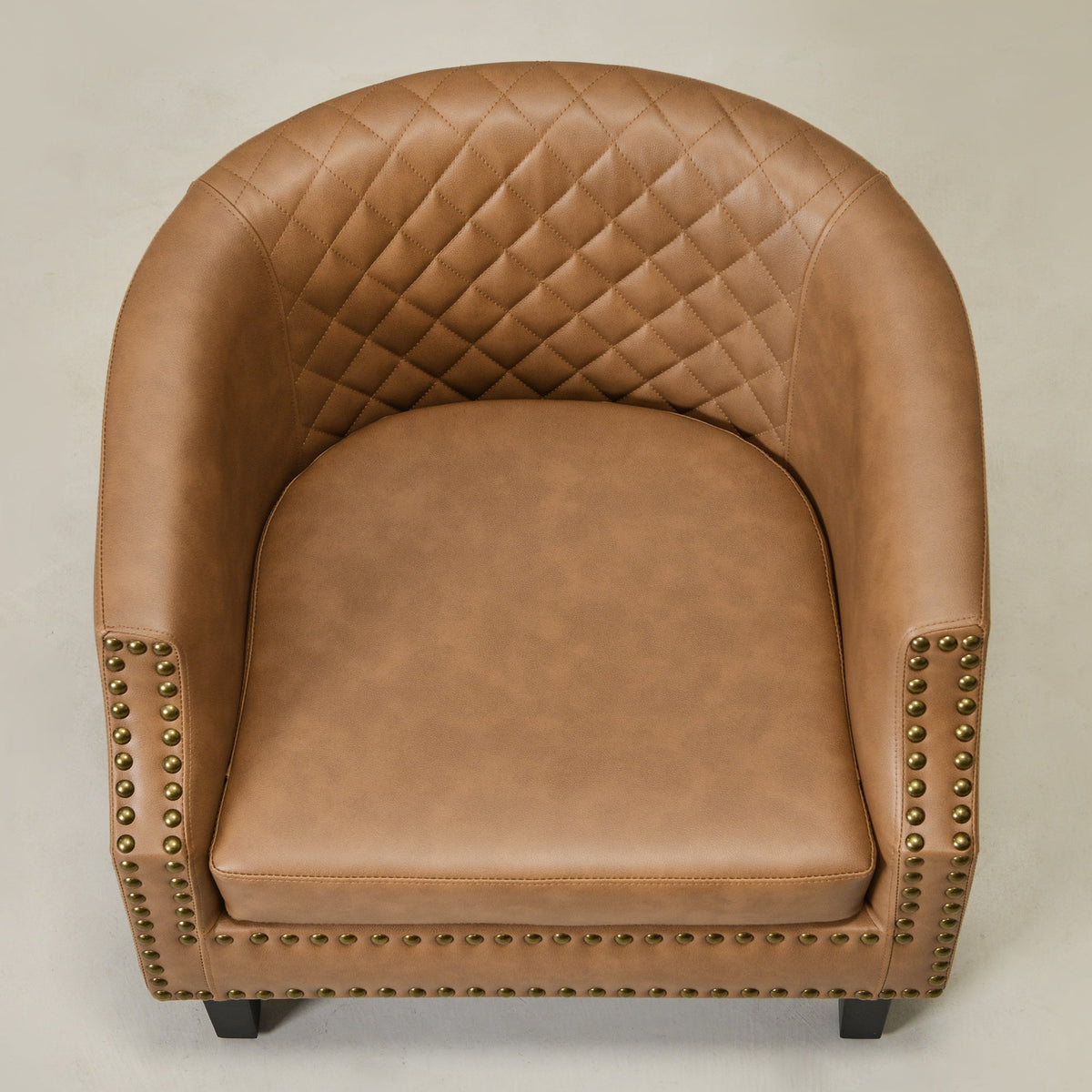 Louis Faux Leather Tufted Club Chair