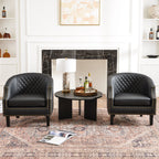 Louis Faux Leather Tufted Club Chair