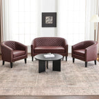 Logan Faux Leather Tufted Loveseat