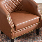 Louis Faux Leather Tufted Club Chair