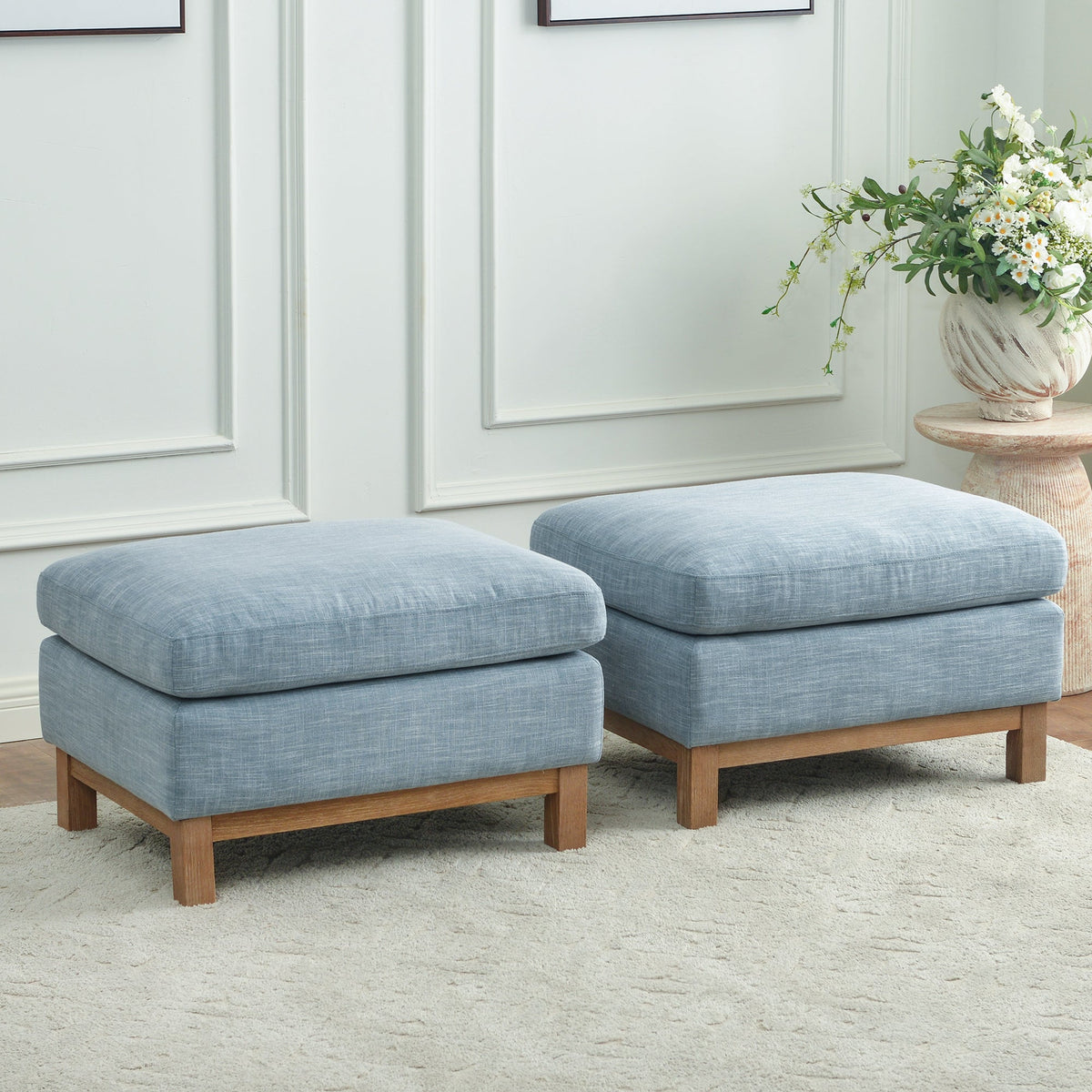 Albert Premium Linen Ottoman