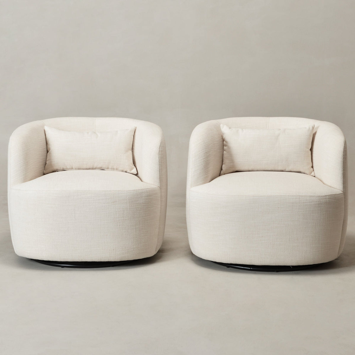 Ashlie Linen Swivel Barrel Chair