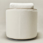 Claude Bouclé Swivel Barrel Chair