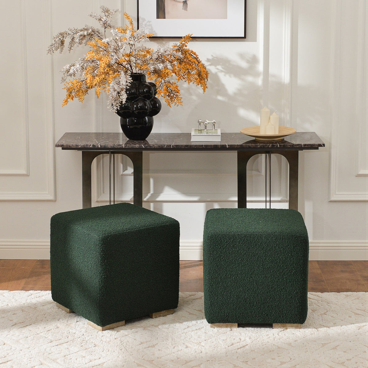 Ida Bouclé Square Ottoman