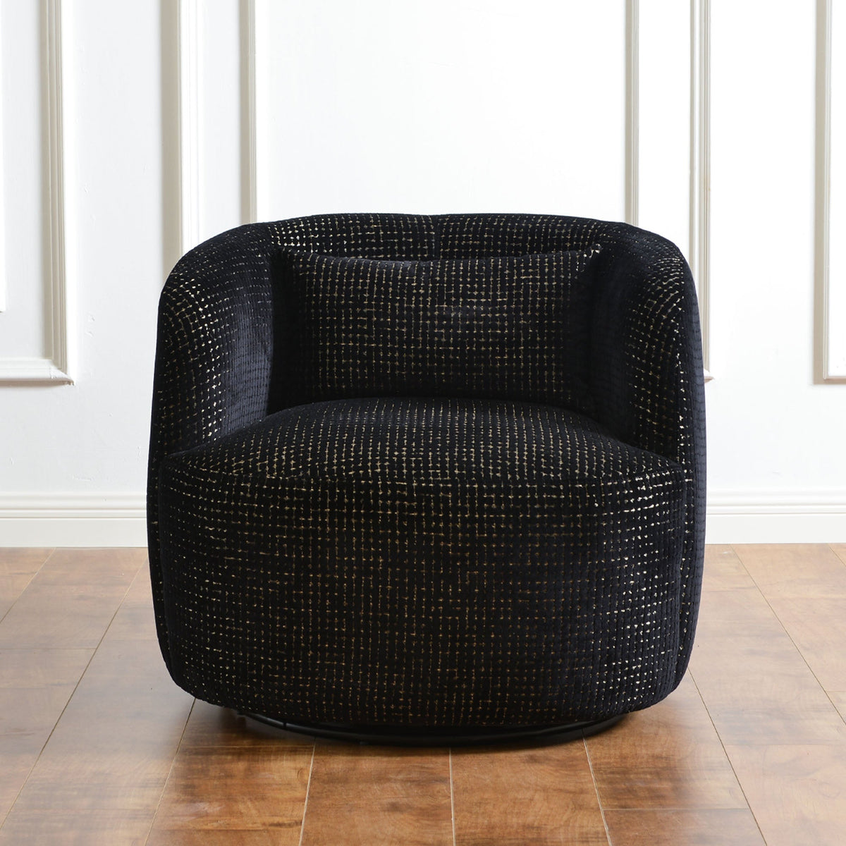 Teratect Exclusive | Ashlie Sculpted Jacquard Swivel Barrel Chair