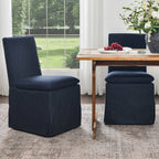 Diane Slipcover Performance Dining Chair with Casters