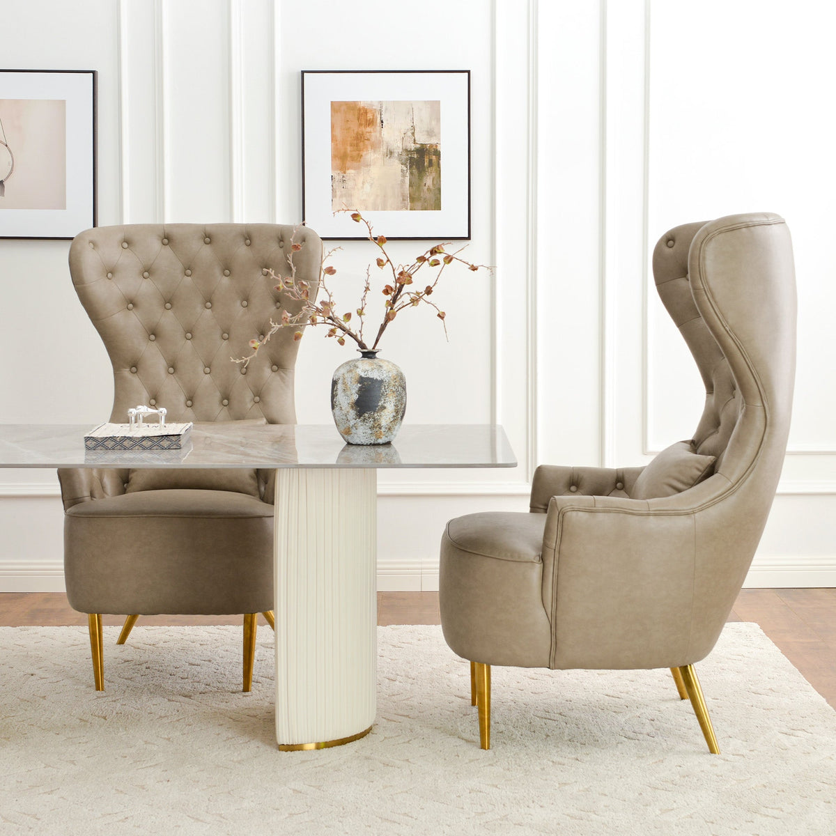 Letitia Faux Leather Wingback Chair
