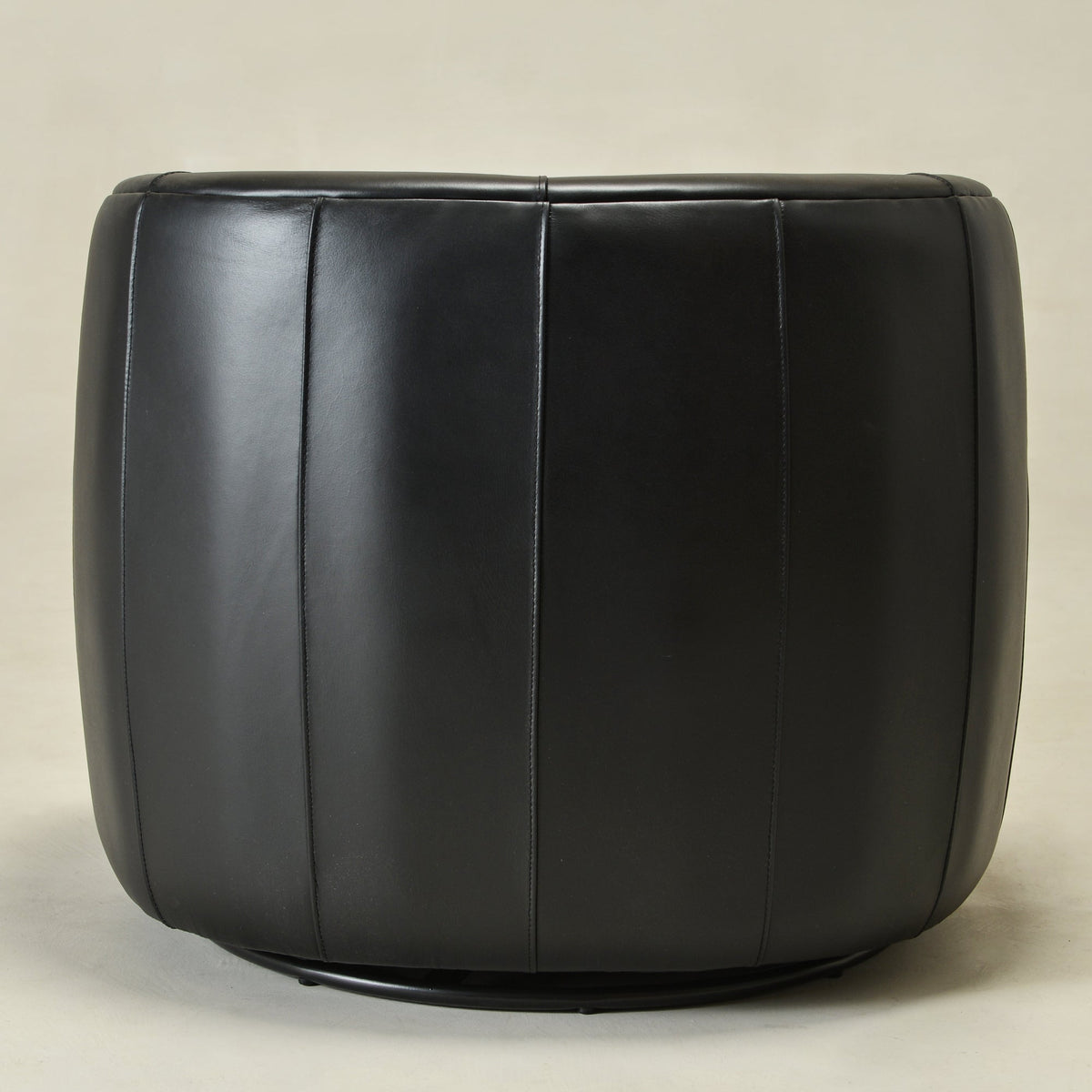 Ashlie Leather Swivel Barrel Chair