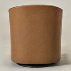 Lawton Faux Leather Tufted Swivel Barrel Chair