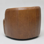 Ashlie Leather Swivel Barrel Chair