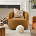 Ashlie Bouclé Swivel Barrel Chair