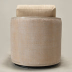 Claude Linen Swivel Cane Chair