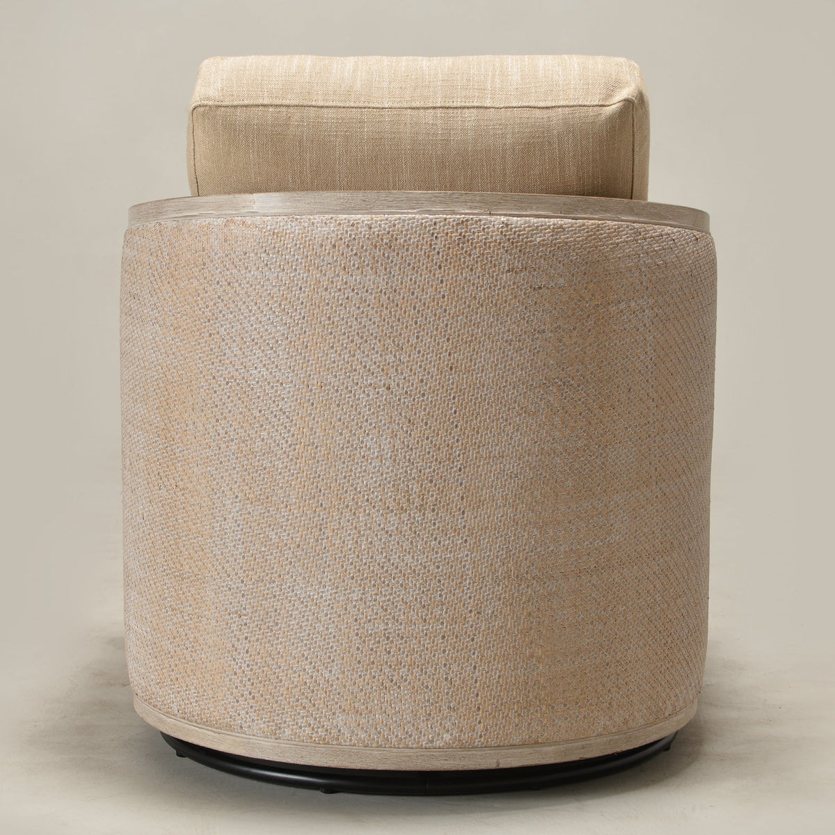 Claude Linen Swivel Cane Chair