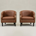 Louis Faux Leather Tufted Club Chair