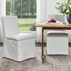 Diane Slipcover Performance Dining Chair with Casters