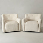 Vestie Chenille Swivel Barrel Chair