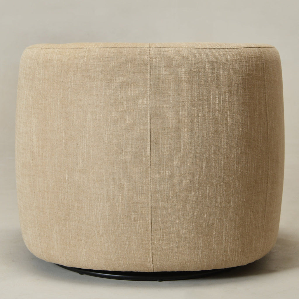 Ashlie Linen Swivel Barrel Chair