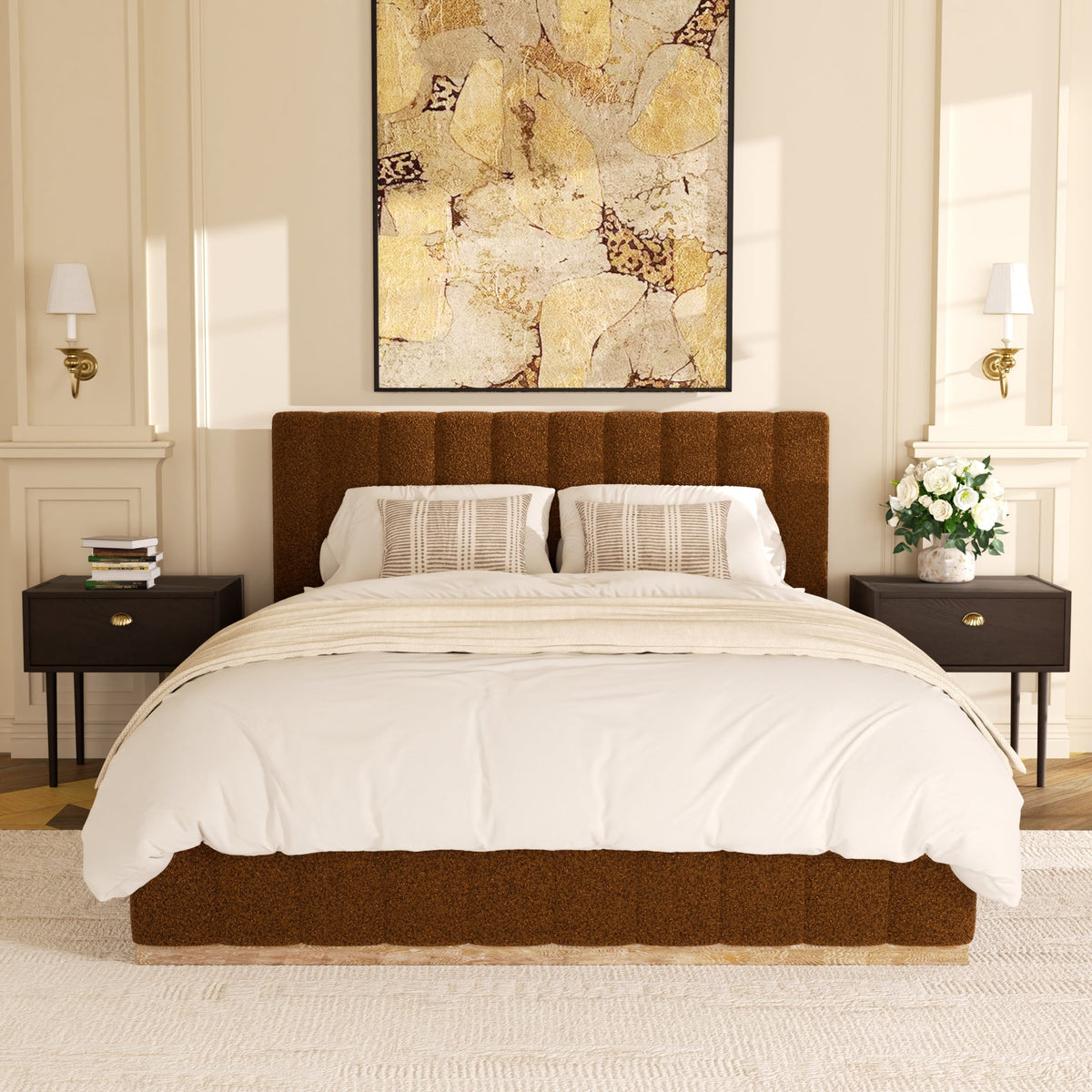 Agnes Bouclé Platform Bed