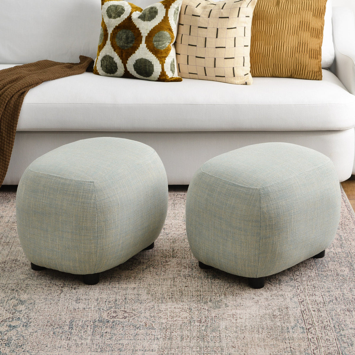 Elmer Linen Ottoman