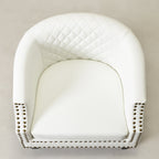 Louis Faux Leather Tufted Club Chair