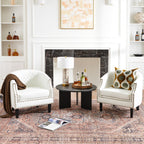 Louis Faux Leather Tufted Club Chair