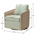 Claude Linen Swivel Cane Chair