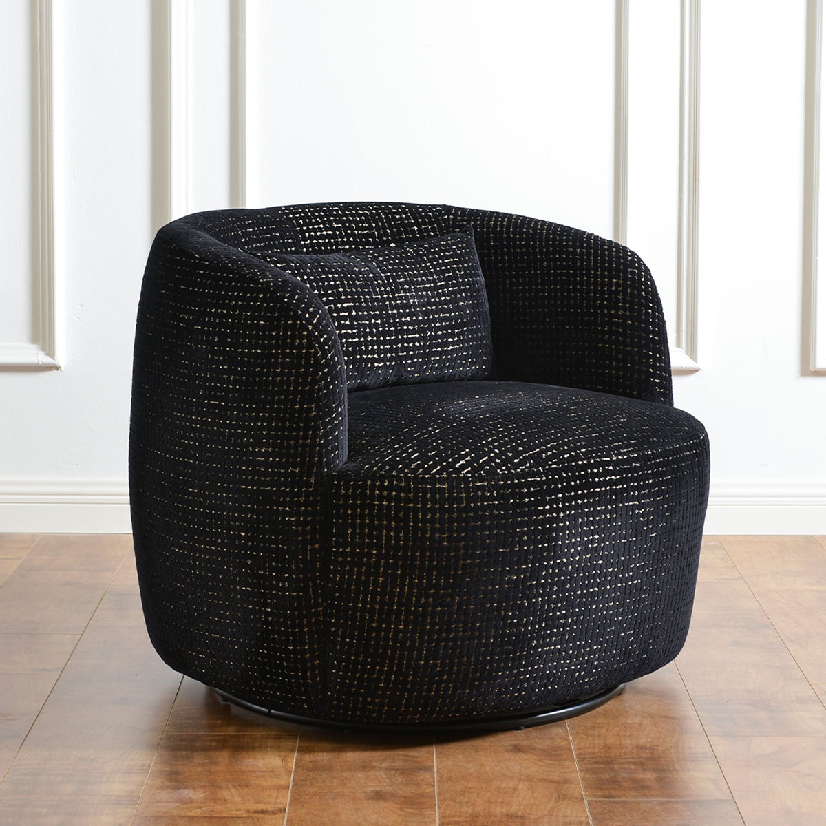 Teratect Exclusive | Ashlie Sculpted Jacquard Swivel Barrel Chair