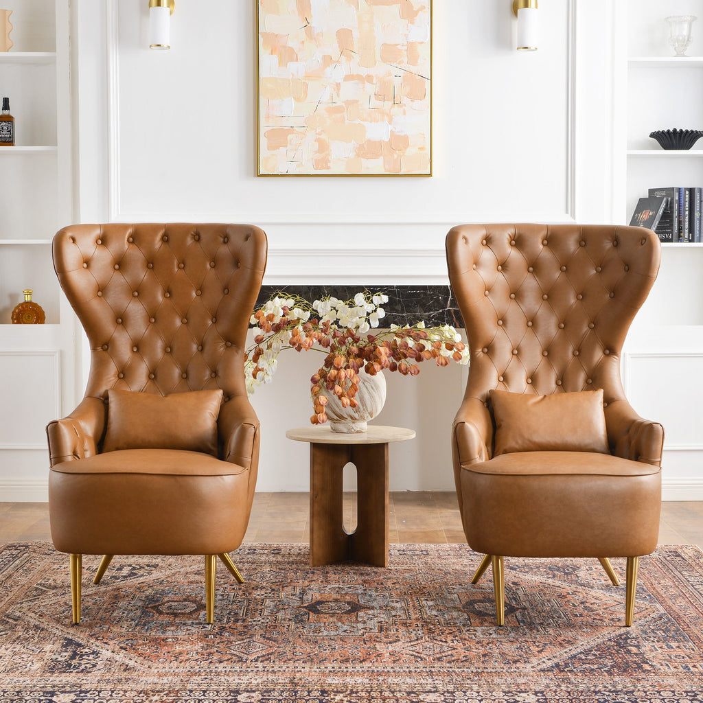 Letitia Faux Leather Wingback Chair