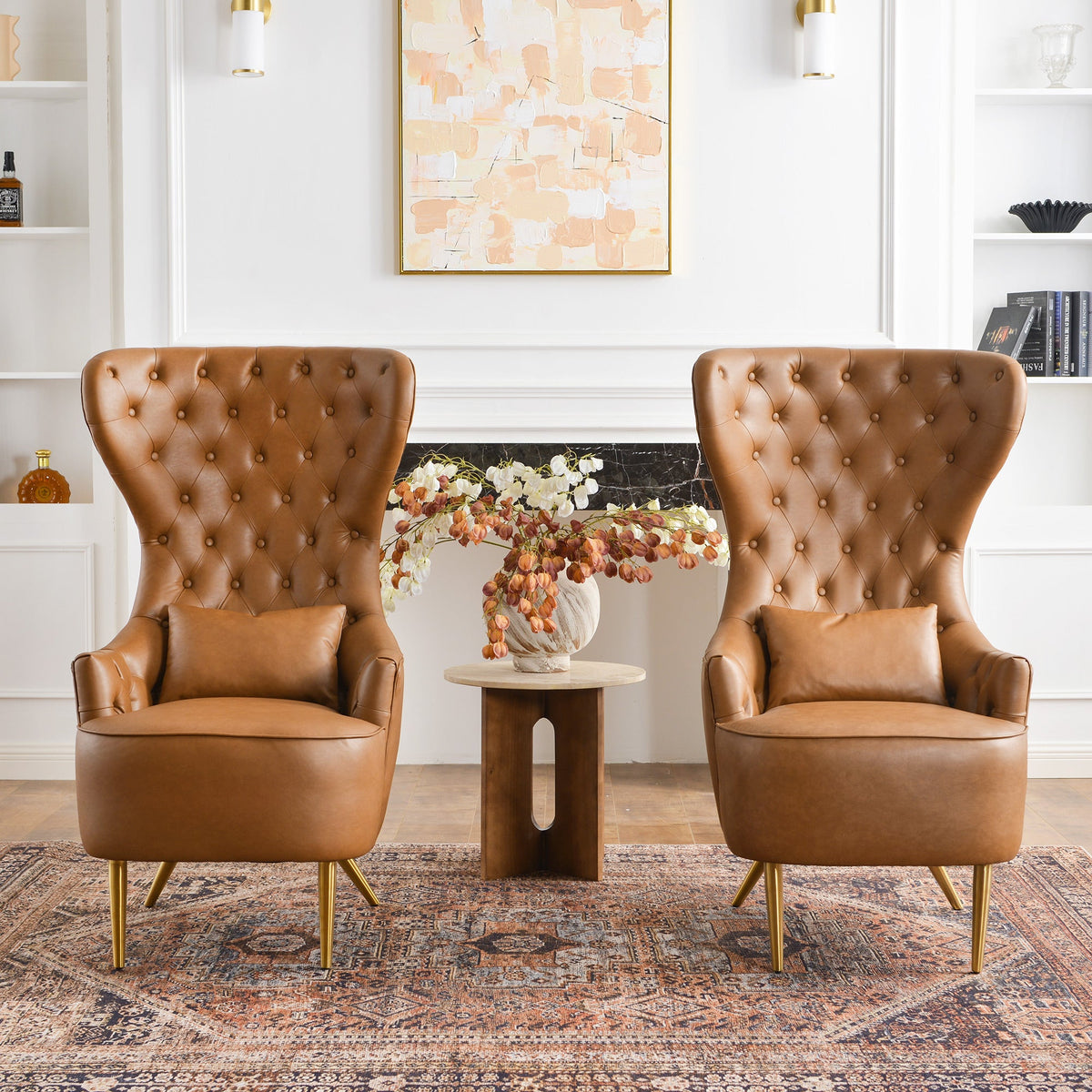 Letitia Faux Leather Wingback Chair