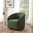 Susie Bouclé Swivel Barrel Chair