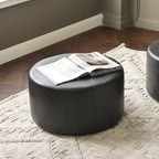 Elof Faux Leather Ottoman