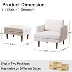 Samuel Tapered Arm Chair with ottoman