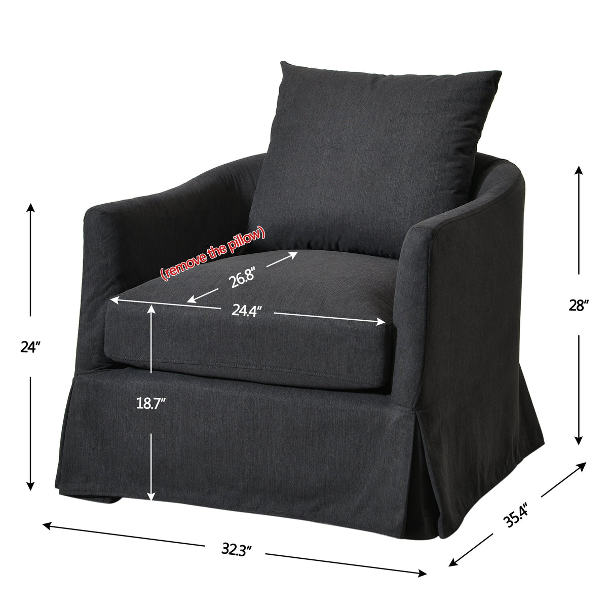 Eliza Slipcover Swivel Barrel Chair
