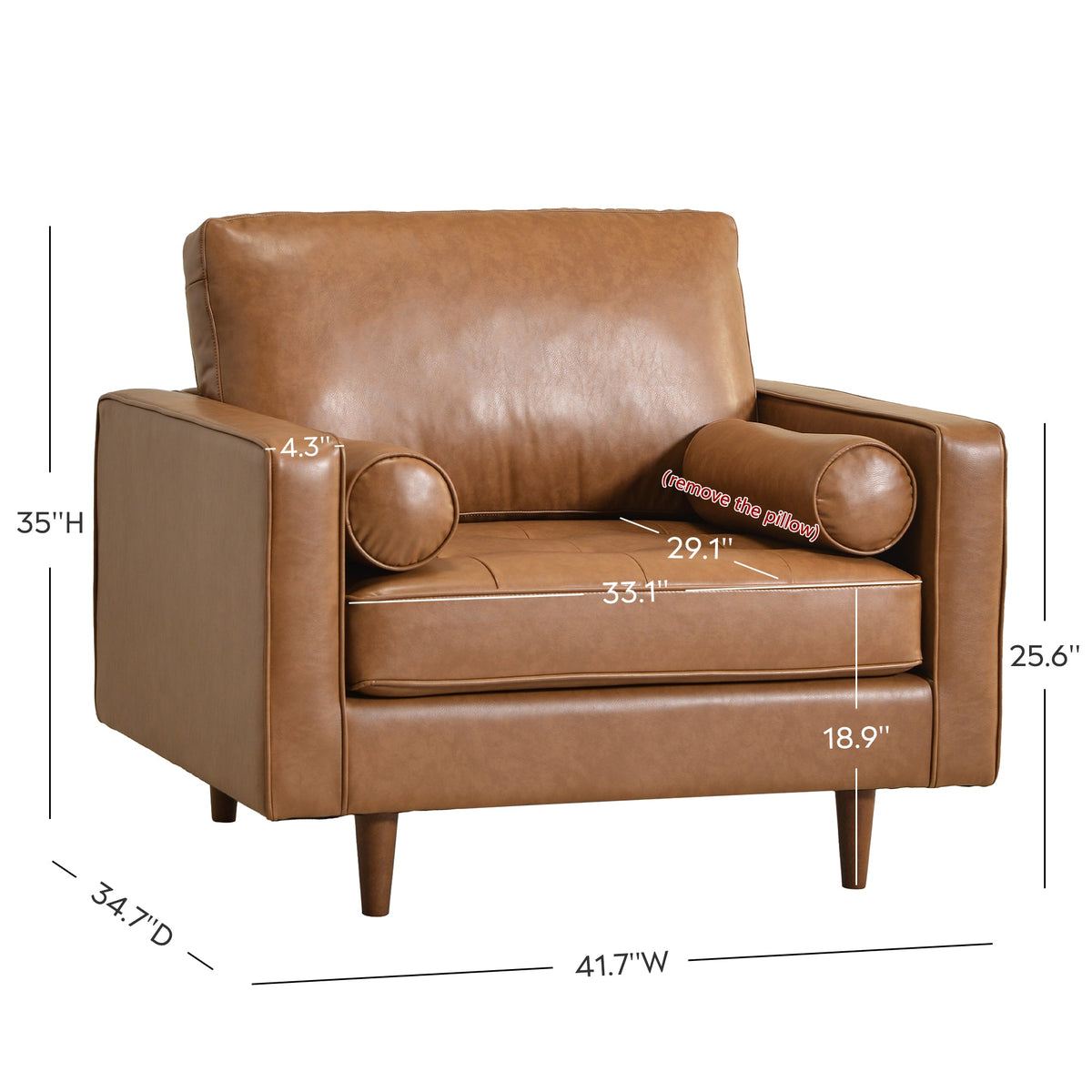 Tiziano Tufted Armchair with Accent Pillows