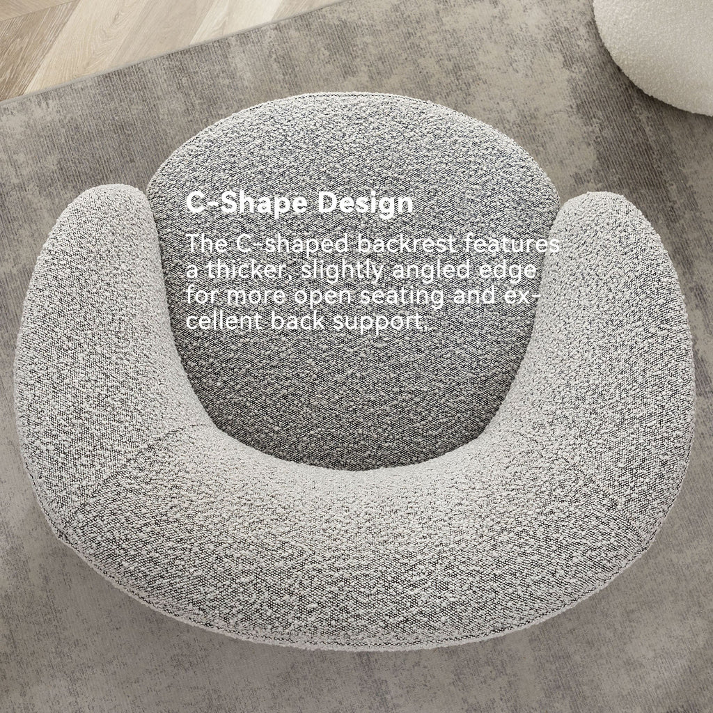 Everitte Bouclé Swivel Barrel Chair
