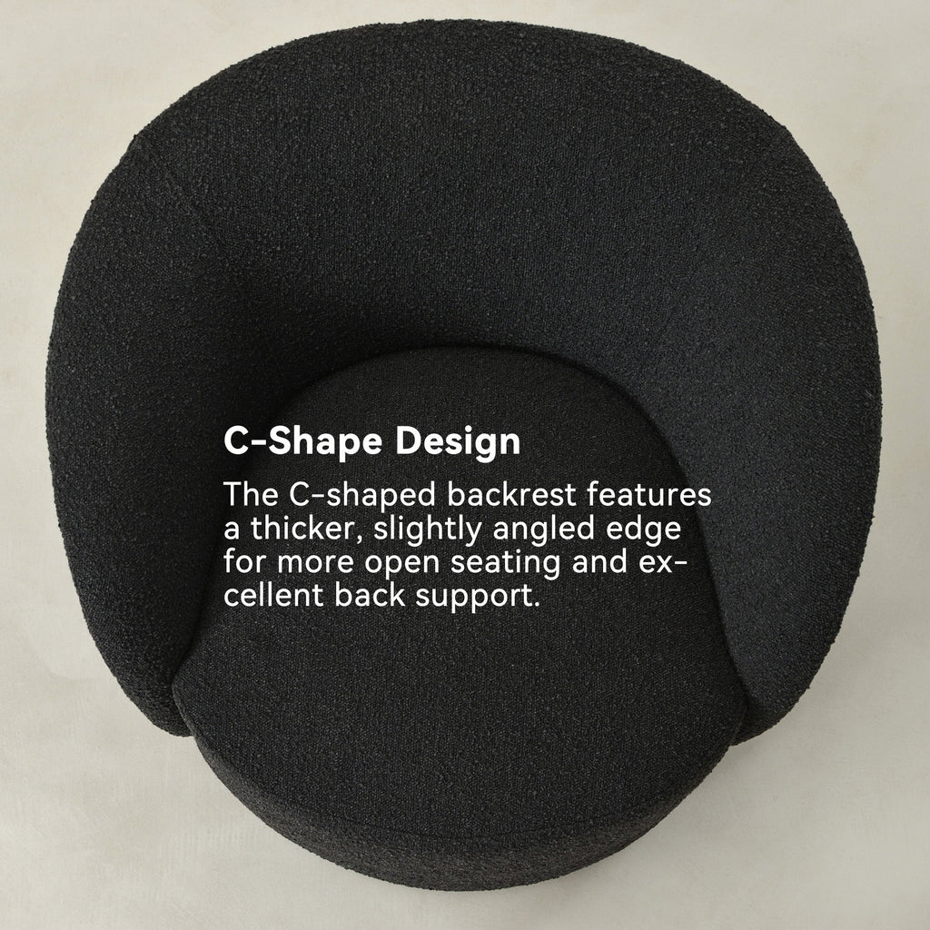 Everitte Bouclé Swivel Barrel Chair