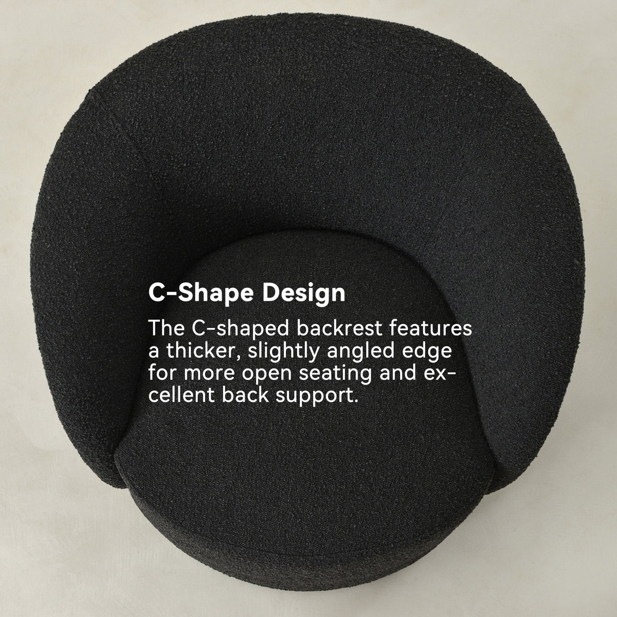 Everitte Bouclé Swivel Barrel Chair