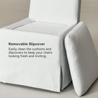 Diane Slipcover Performance Dining Chair with Casters