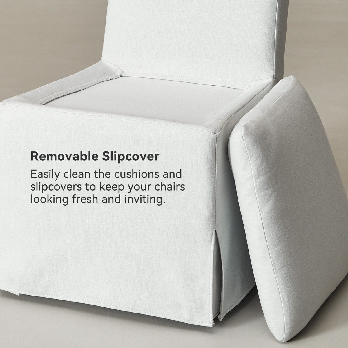 Diane Slipcover Performance Dining Chair with Casters