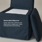 Diane Slipcover Performance Dining Chair with Casters